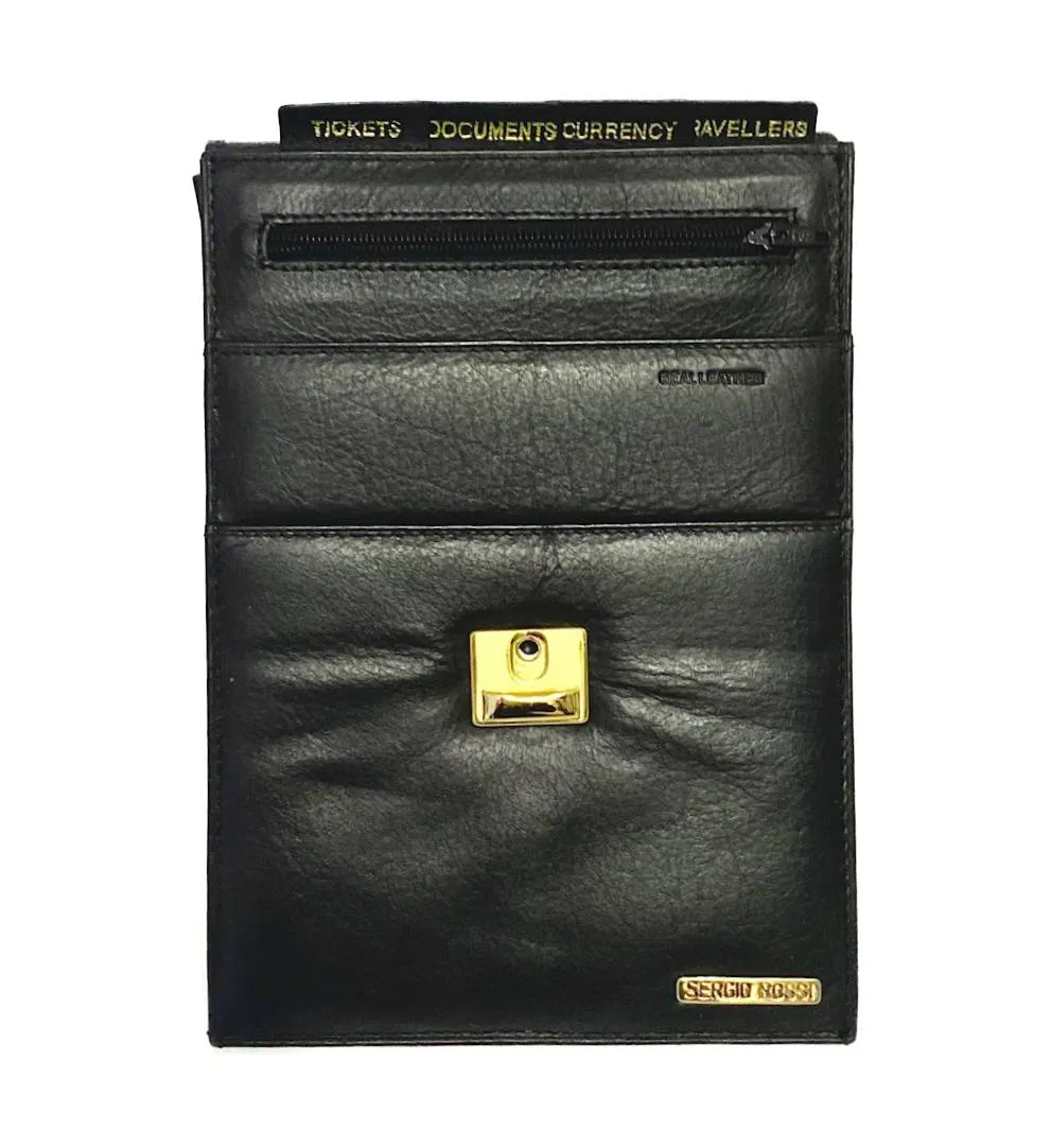 1970s Sergio Rossi Travel Passport Wallet Clutch Organizer