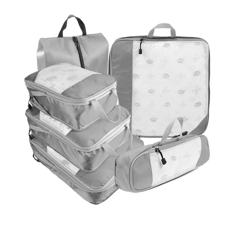 6PCS Compressed Travel Storage Organizer Set With Shoe Bag