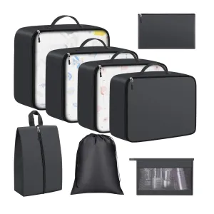 8-Pc ExploreBliss Durable Foldable Suitcase Organizers Sets for Travel Accessories