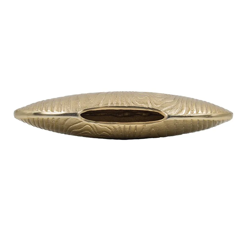 AB - ALU TIMBER OVAL DISC VASE