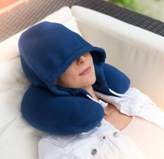 ALMOHADA DE CUELLO CON CAPUCHA PARA VIAJE DIFERENTES COLORES