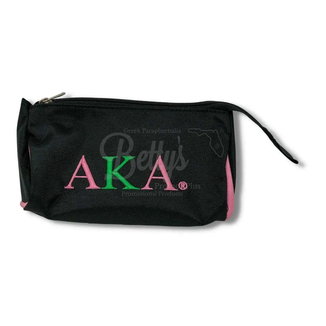 Alpha Kappa Alpha AKA Toiletry Bag Set of 3 Makeup Travel Kit Bathroom and Luggage Organizer