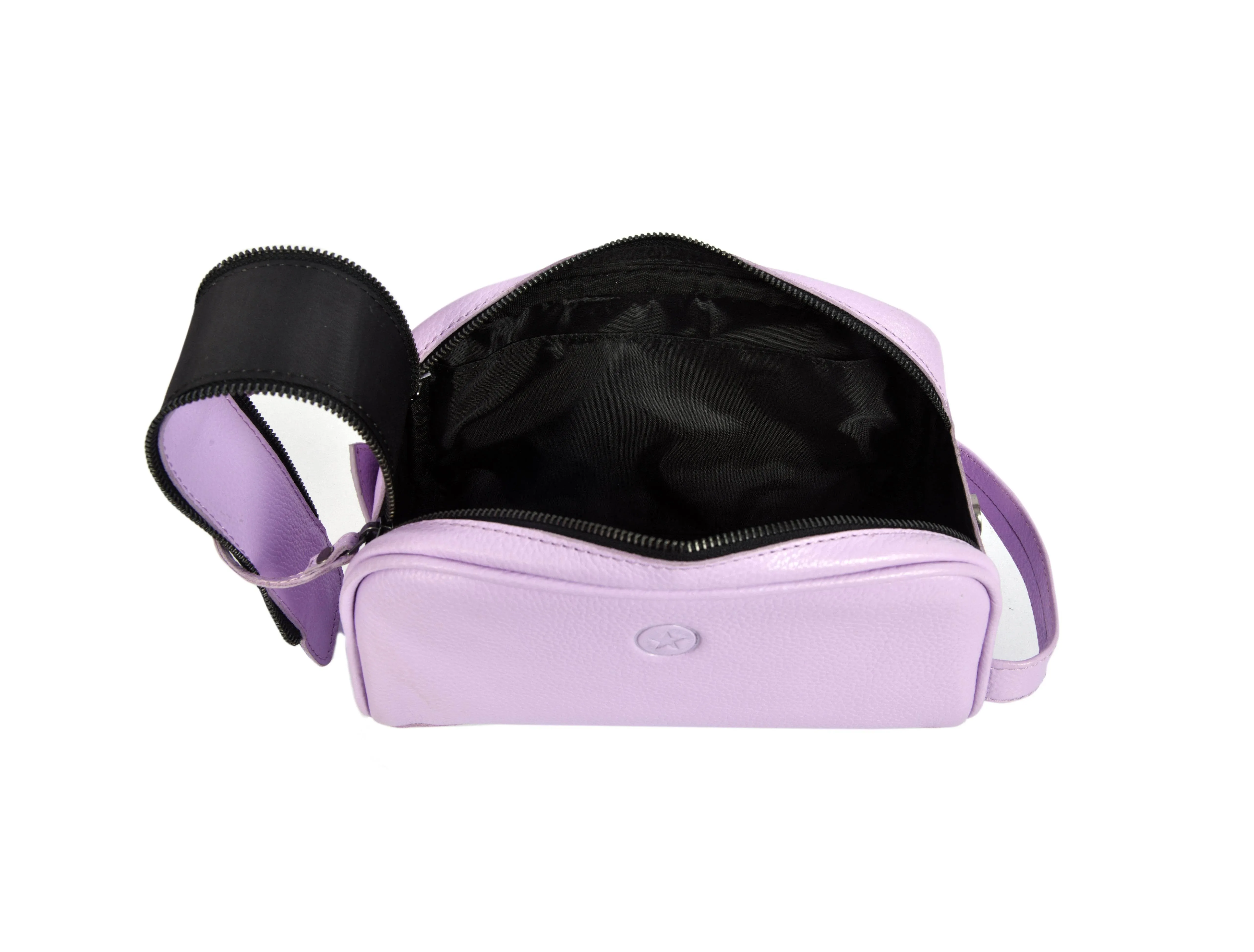 Amethyst Glow Leather Toiletry Bag - Lavender
