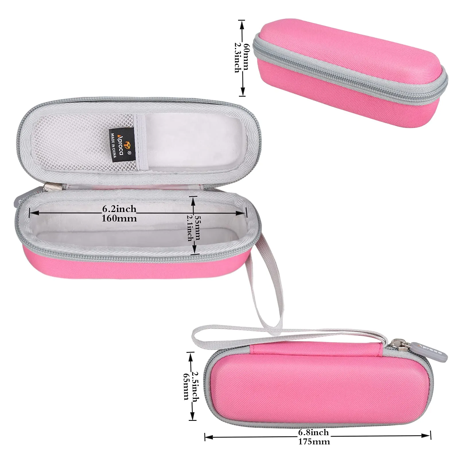 Aproca Hard Storage Travel Pink Case, for The Breather Inspiratory/Expiratory Respiratory Muscle Trainer