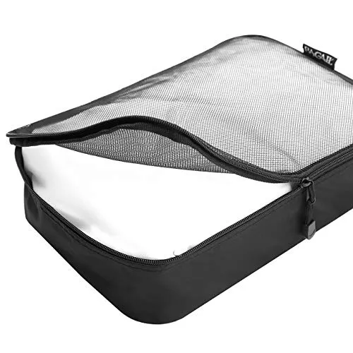 BAGAIL 6 Set Packing Cubes,3 Various Sizes Travel Luggage Packing Organizers(Black)