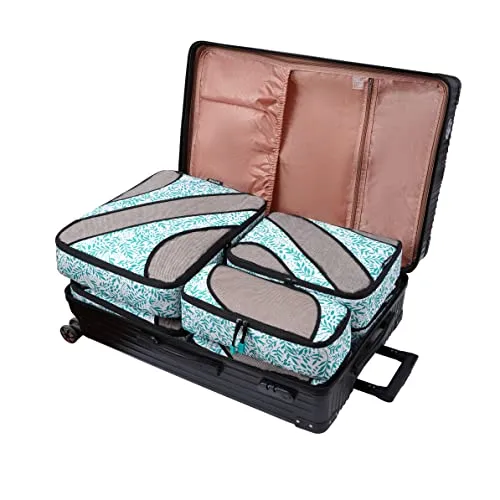 Bagail 6 Set Packing Cubes,3 Various Sizes Travel Luggage Packing Organizers(Leaf)