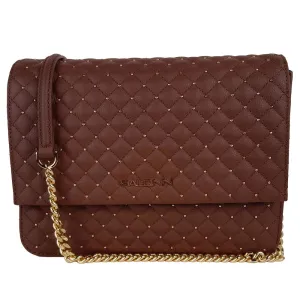 Baldinini Trend Chic Quilted Calfskin Shoulder Bag with Women's Studs
