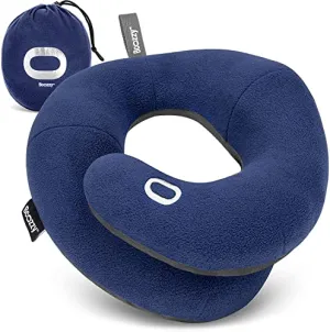 BCOZZY Navy Travel Pillow - Ergonomic and Portable Neck Support Pillow