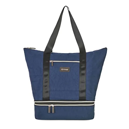 Biaggi CARRY CUBE TOTE - Versatile Travel Tote with Detachable Zipcube and Trolley Sleeve - Your Ultimate Travel Companion (Navy Blue)