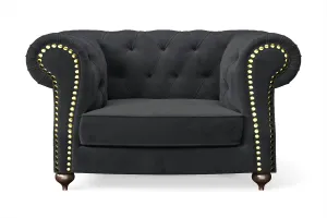 Bitonto Armchair Dark Grey Velvet