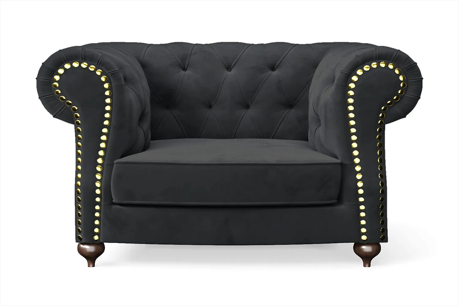 Bitonto Armchair Dark Grey Velvet