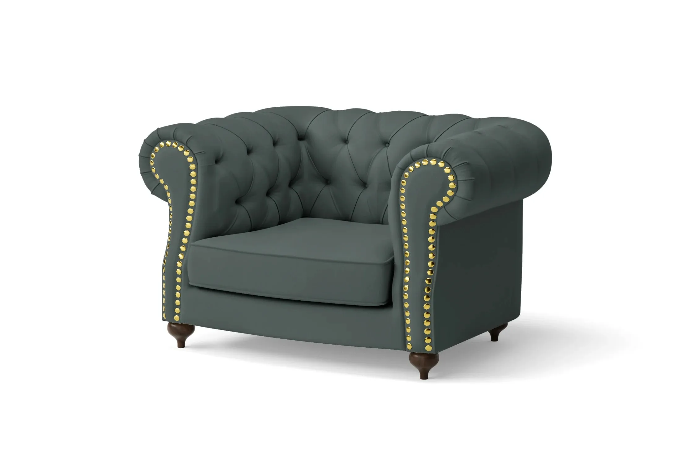 Bitonto Armchair Dusky Turquoise Leather