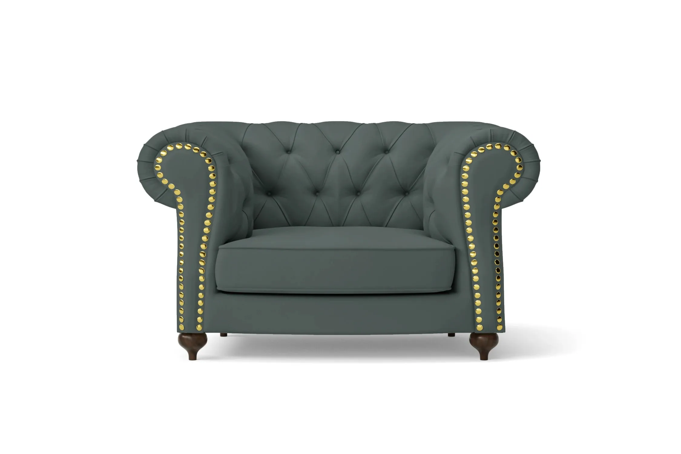 Bitonto Armchair Dusky Turquoise Leather