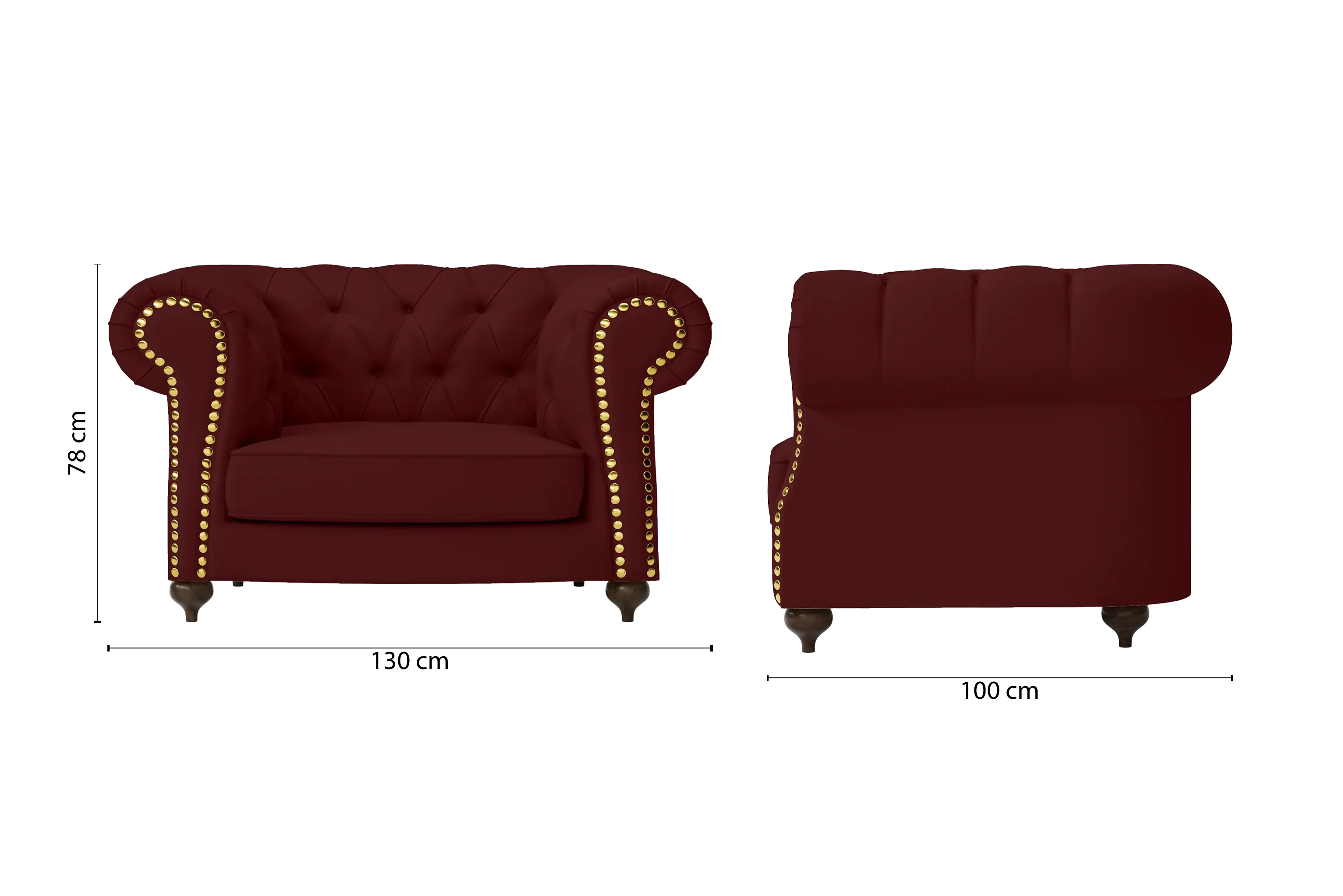 Bitonto Armchair Red Leather