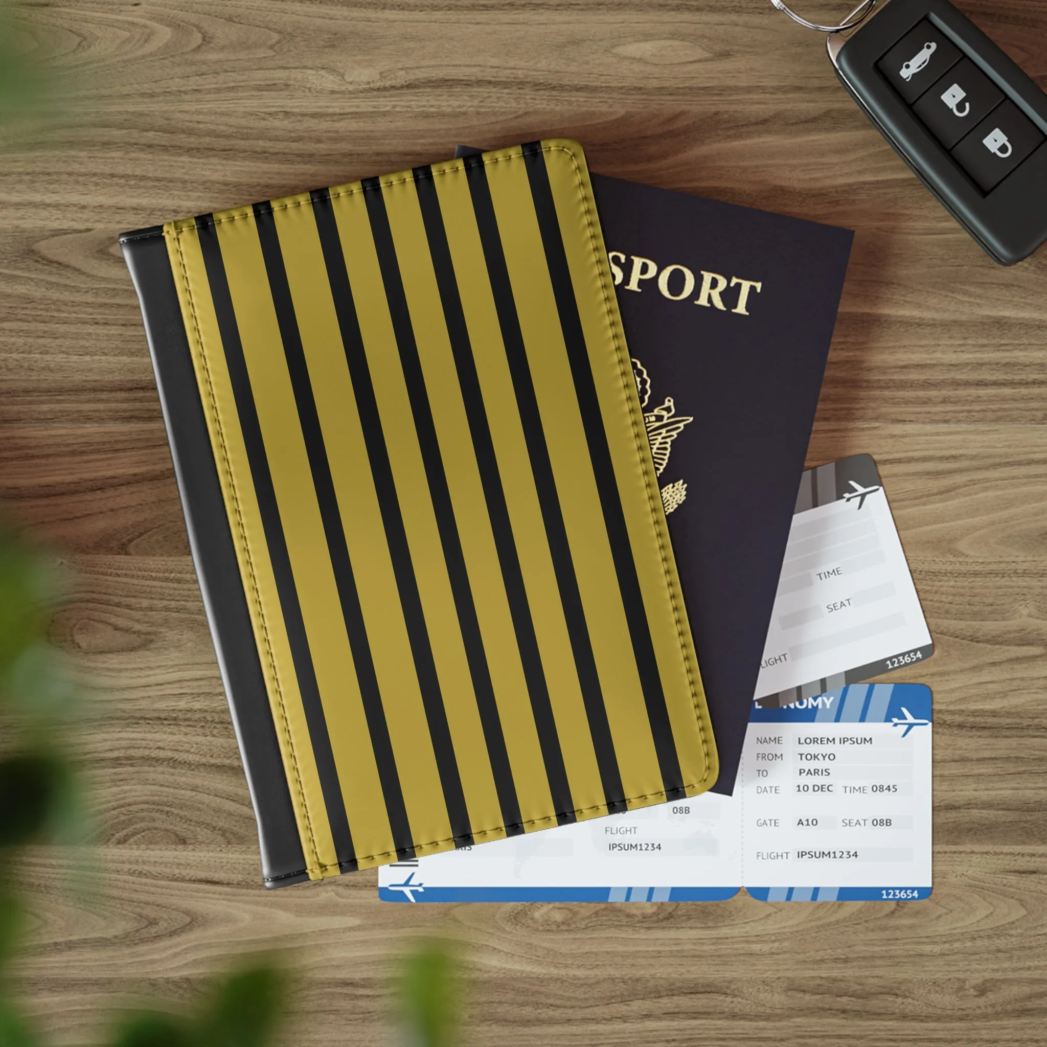 Black and Gold Passport Cover