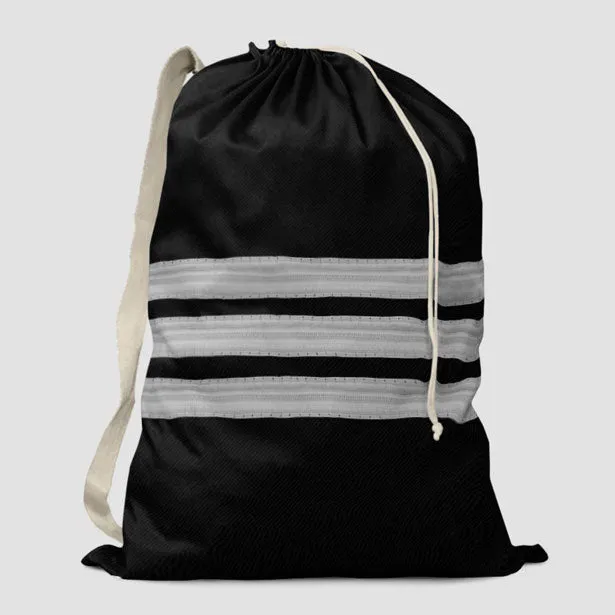 Black Pilot Stripes - Laundry Bag