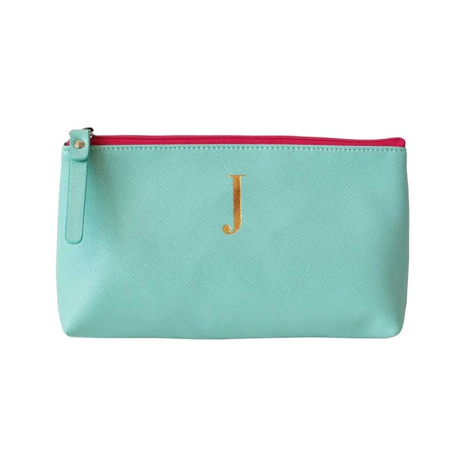 Bombay Duck - Monogrammed Alphabet Make Up Bag With Metallic Letter - A to Z
