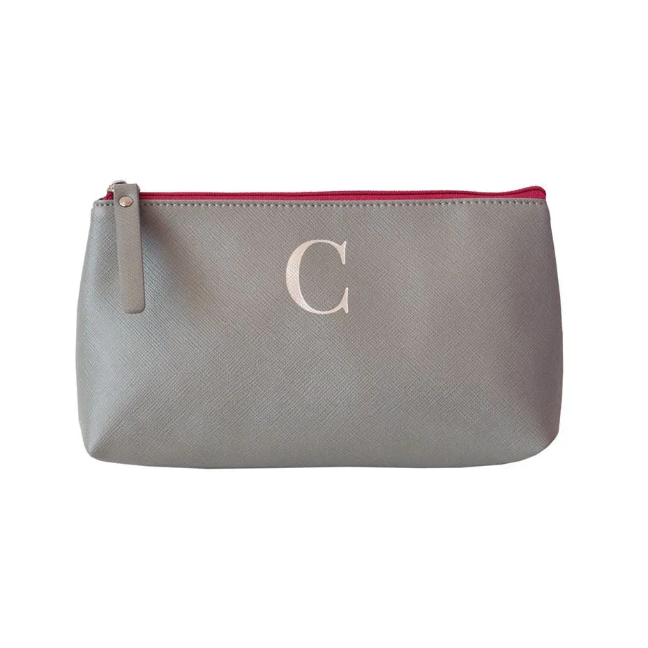 Bombay Duck - Monogrammed Alphabet Make Up Bag With Metallic Letter - A to Z
