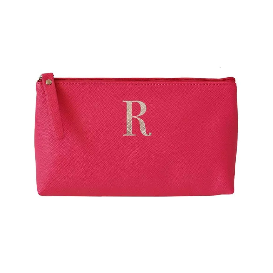 Bombay Duck - Monogrammed Alphabet Make Up Bag With Metallic Letter - A to Z