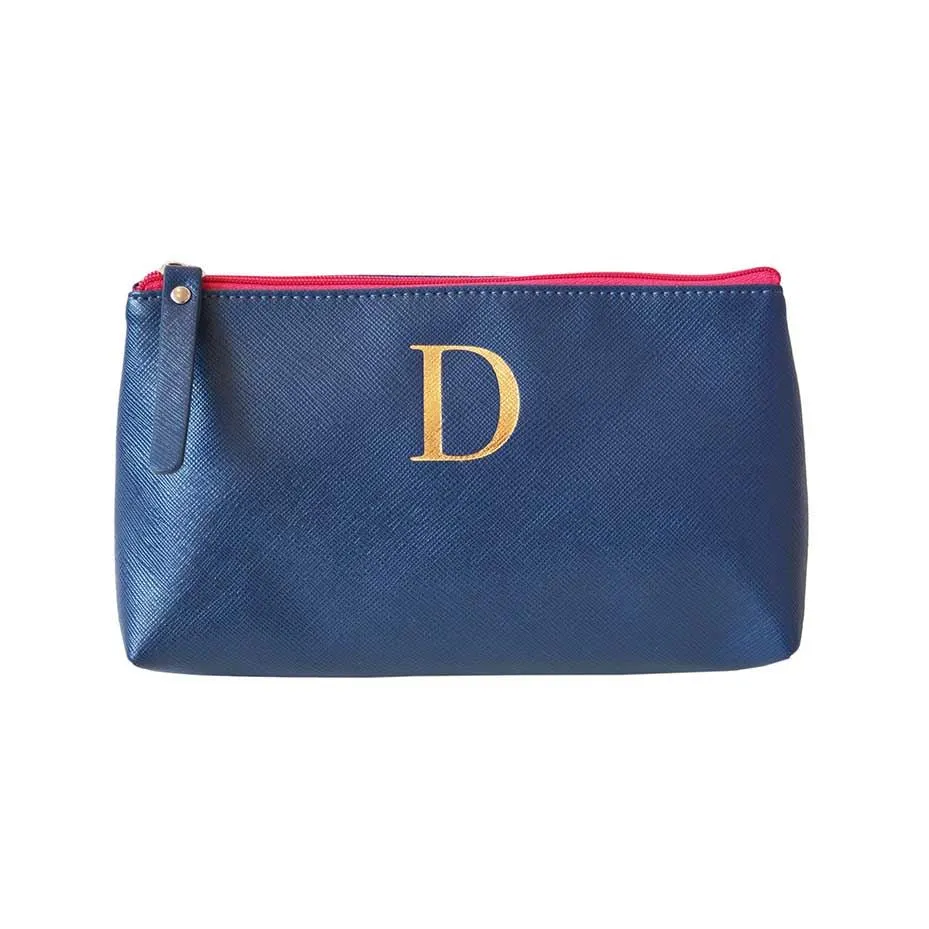 Bombay Duck - Monogrammed Alphabet Make Up Bag With Metallic Letter - A to Z