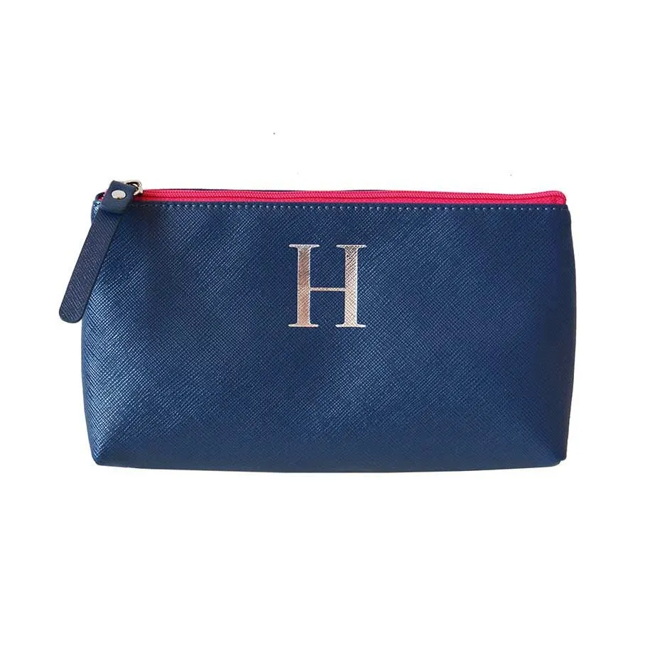 Bombay Duck - Monogrammed Alphabet Make Up Bag With Metallic Letter - A to Z