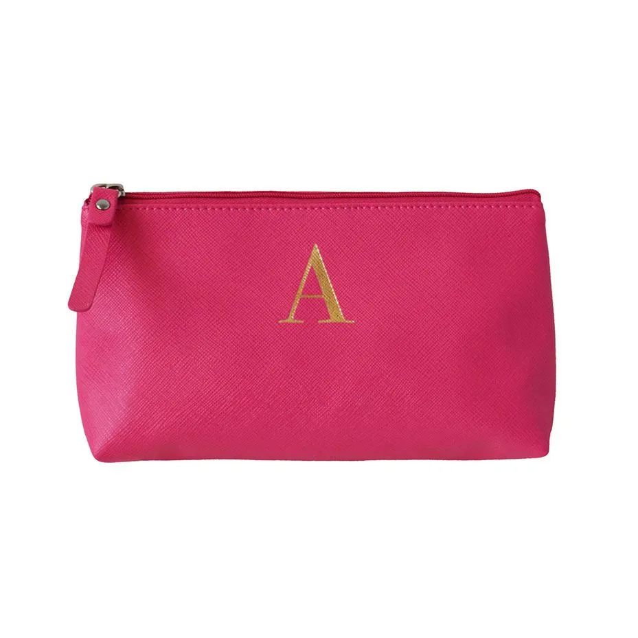 Bombay Duck - Monogrammed Alphabet Make Up Bag With Metallic Letter - A to Z