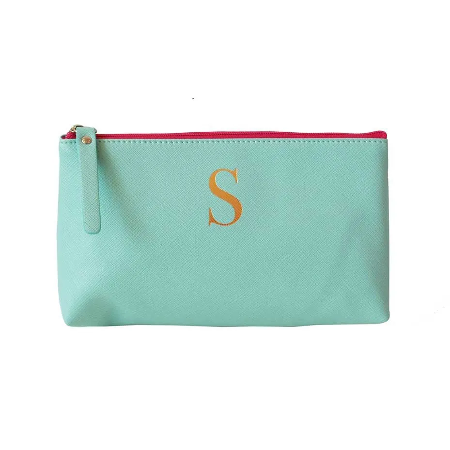 Bombay Duck - Monogrammed Alphabet Make Up Bag With Metallic Letter - A to Z