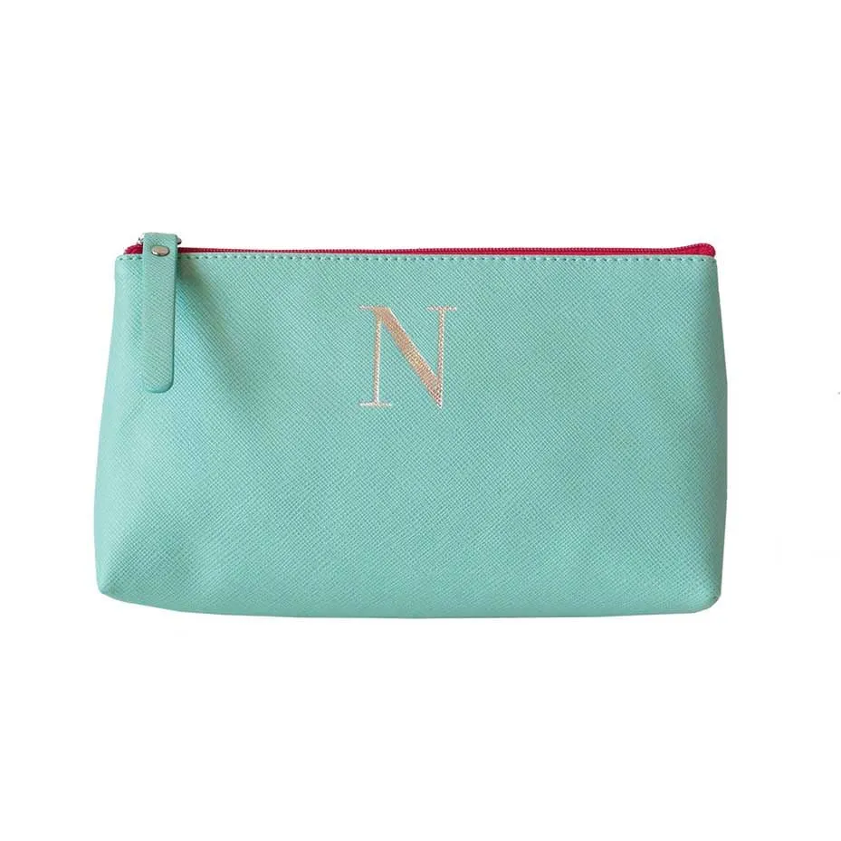 Bombay Duck - Monogrammed Alphabet Make Up Bag With Metallic Letter - A to Z