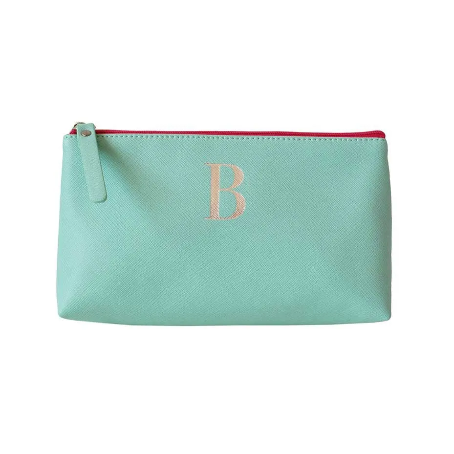Bombay Duck - Monogrammed Alphabet Make Up Bag With Metallic Letter - A to Z
