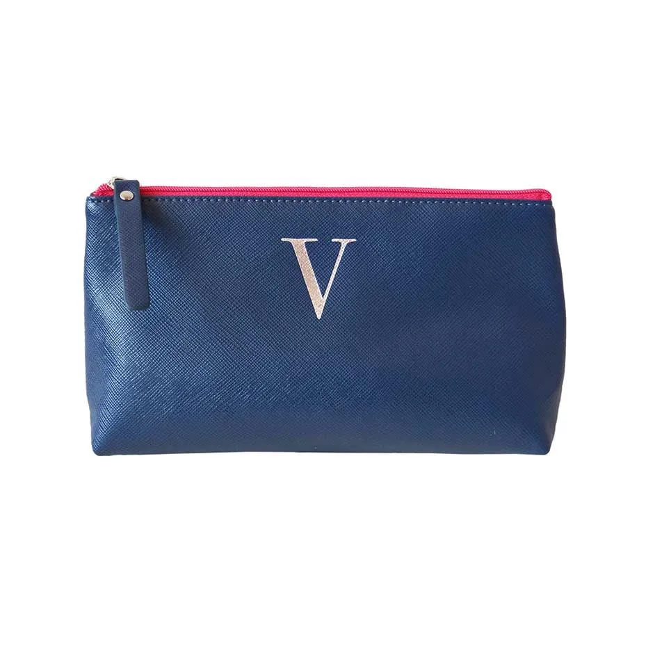 Bombay Duck - Monogrammed Alphabet Make Up Bag With Metallic Letter - A to Z