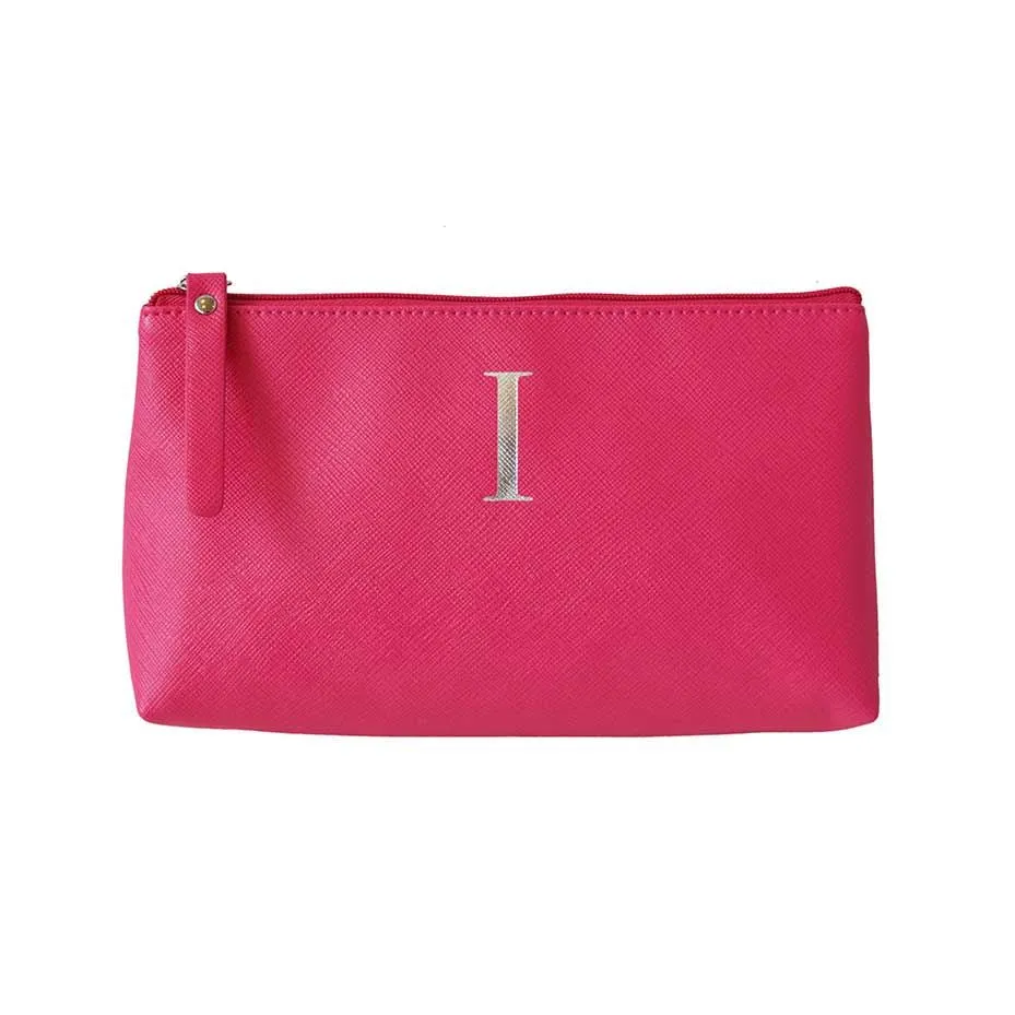 Bombay Duck - Monogrammed Alphabet Make Up Bag With Metallic Letter - A to Z