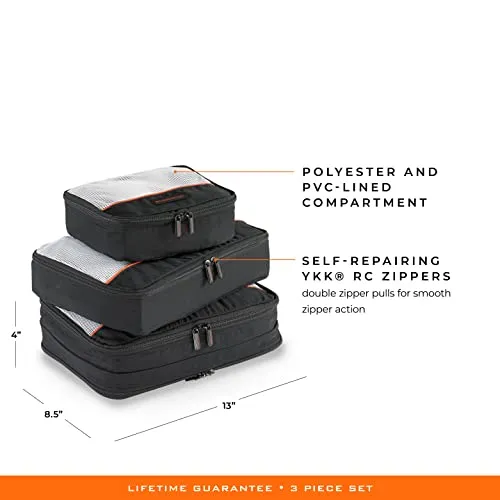 Briggs & Riley 3 Pack Zippered Packing Cubes/Luggage Organizers
