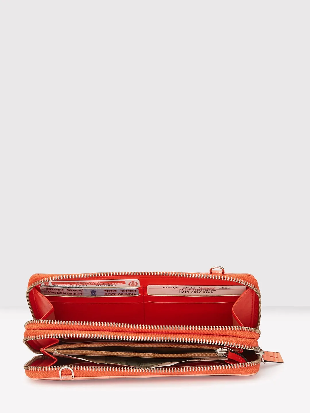 Caprese Eva Sling Zip Around Wallet Large Coral