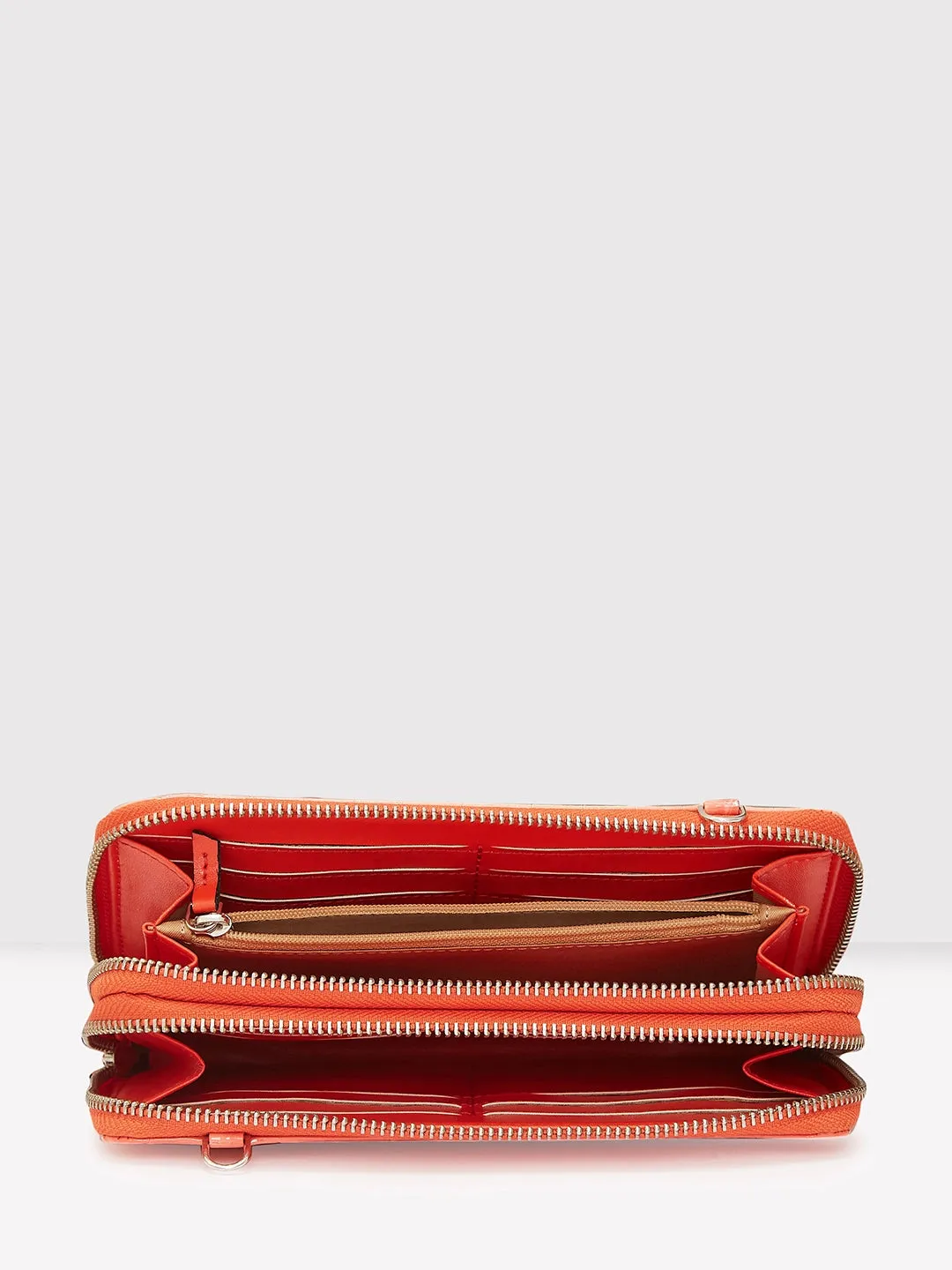 Caprese Eva Sling Zip Around Wallet Large Coral