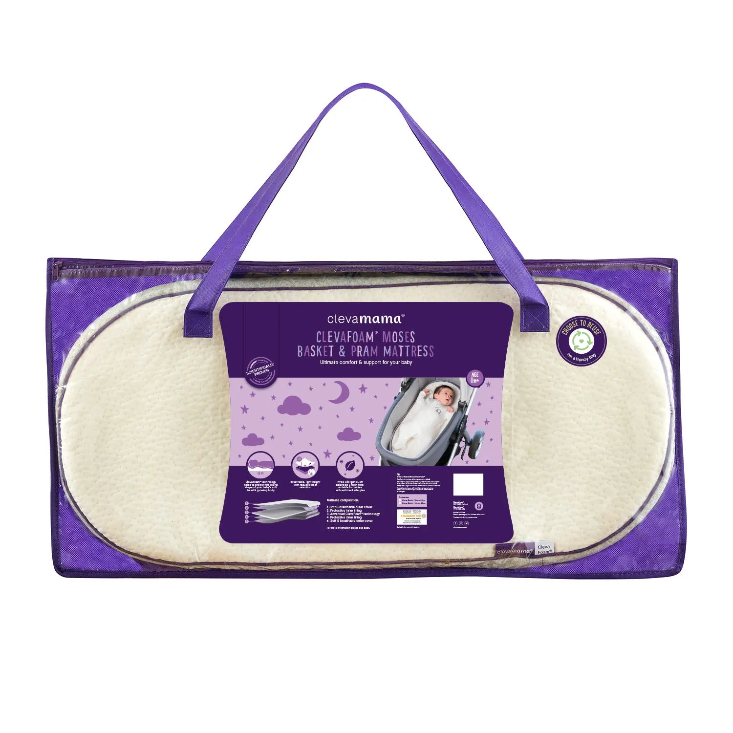 Clevamama Clevafoam Moses Basket Mattress