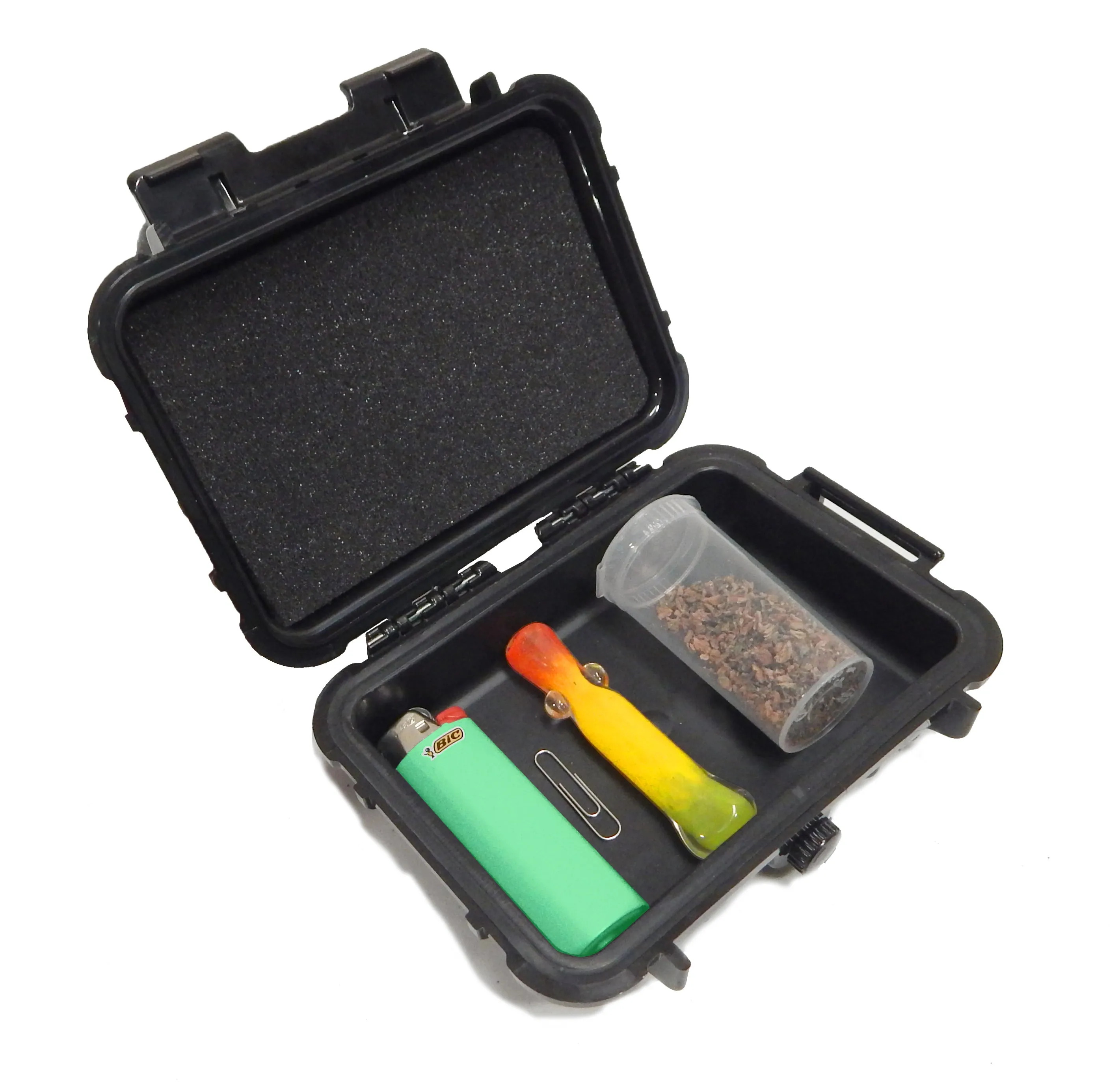 CLOUD/TEN 6.25" Smell Proof Hard Travel Case with Rubber and Customizable Foam Interior - Fits Accessories up to 4.5" x 2.5" x 1.25"