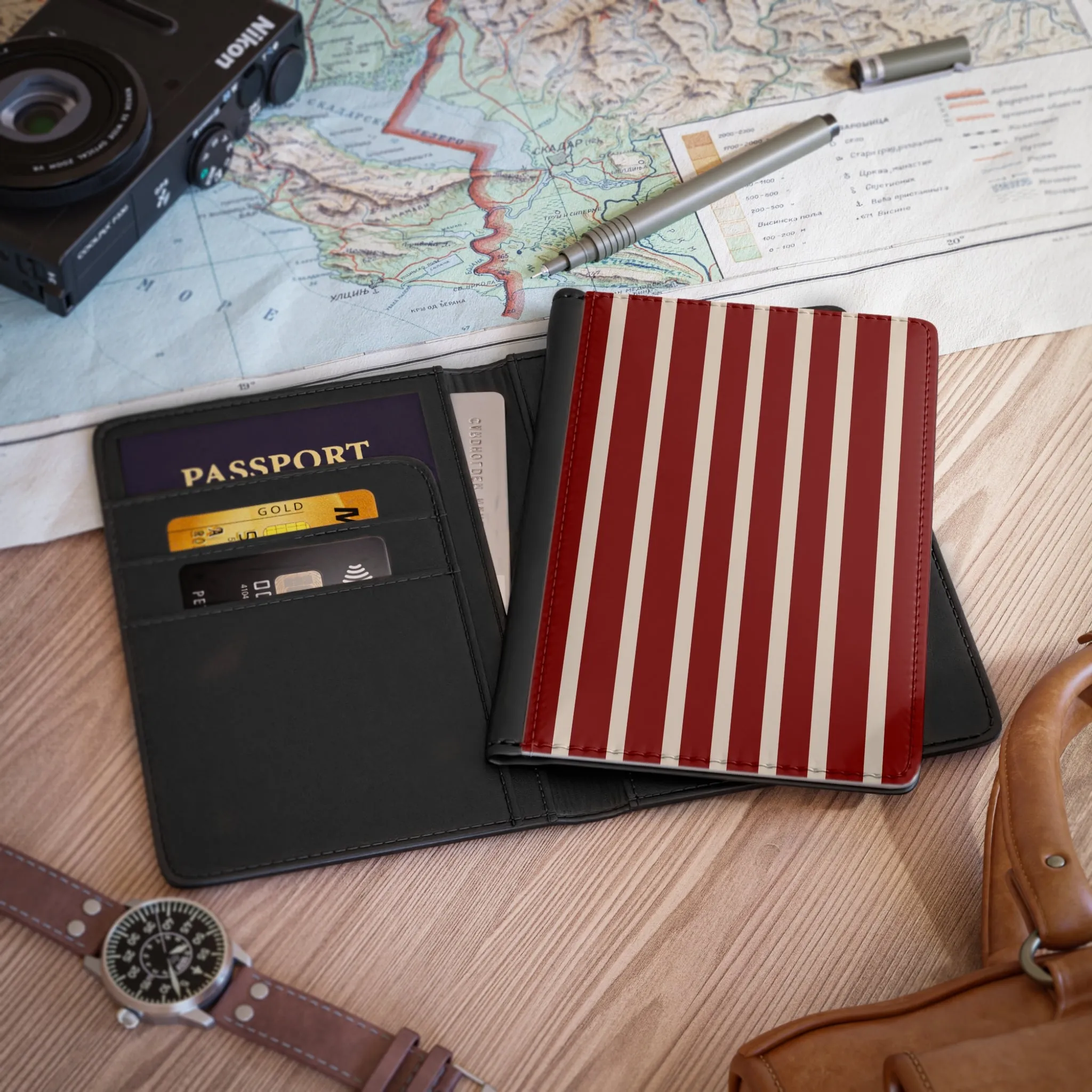 Crimson Creme Passport Cover