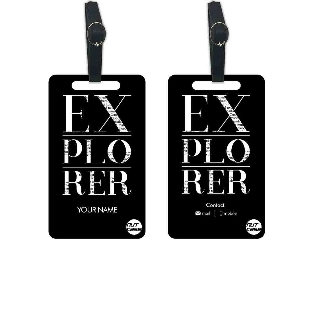 Customized Leather Suitcase Luggage Tags - Add your Name - Set of 2