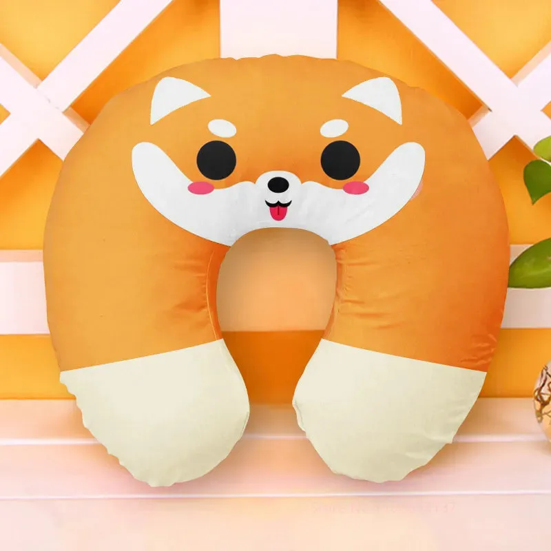 Cute Cartoon Inflatable Travel Neck Pillow | U-Shaped Comfort