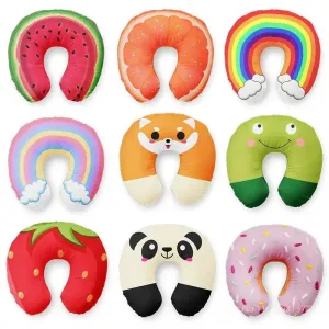 Cute Cartoon Inflatable Travel Neck Pillow | U-Shaped Comfort