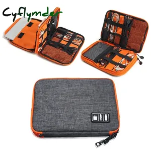 Cyflymder High Grade Nylon 2 Layers Travel Electronic Accessories Organizer Bag,Travel Gadget Carry Bag, Perfect Size Fit for iPad