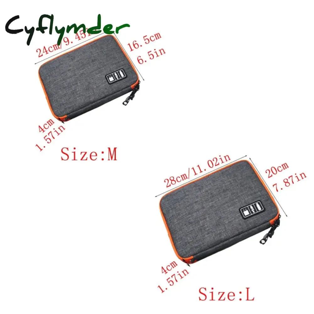 Cyflymder High Grade Nylon 2 Layers Travel Electronic Accessories Organizer Bag,Travel Gadget Carry Bag, Perfect Size Fit for iPad