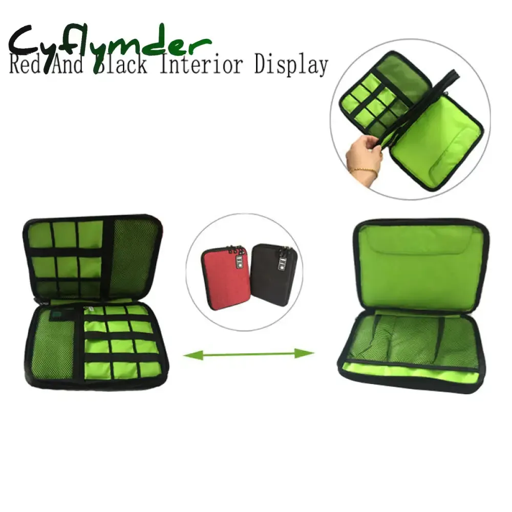 Cyflymder High Grade Nylon 2 Layers Travel Electronic Accessories Organizer Bag,Travel Gadget Carry Bag, Perfect Size Fit for iPad