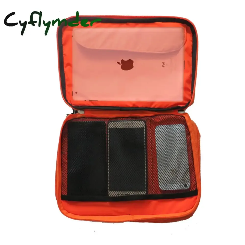 Cyflymder High Grade Nylon 2 Layers Travel Electronic Accessories Organizer Bag,Travel Gadget Carry Bag, Perfect Size Fit for iPad