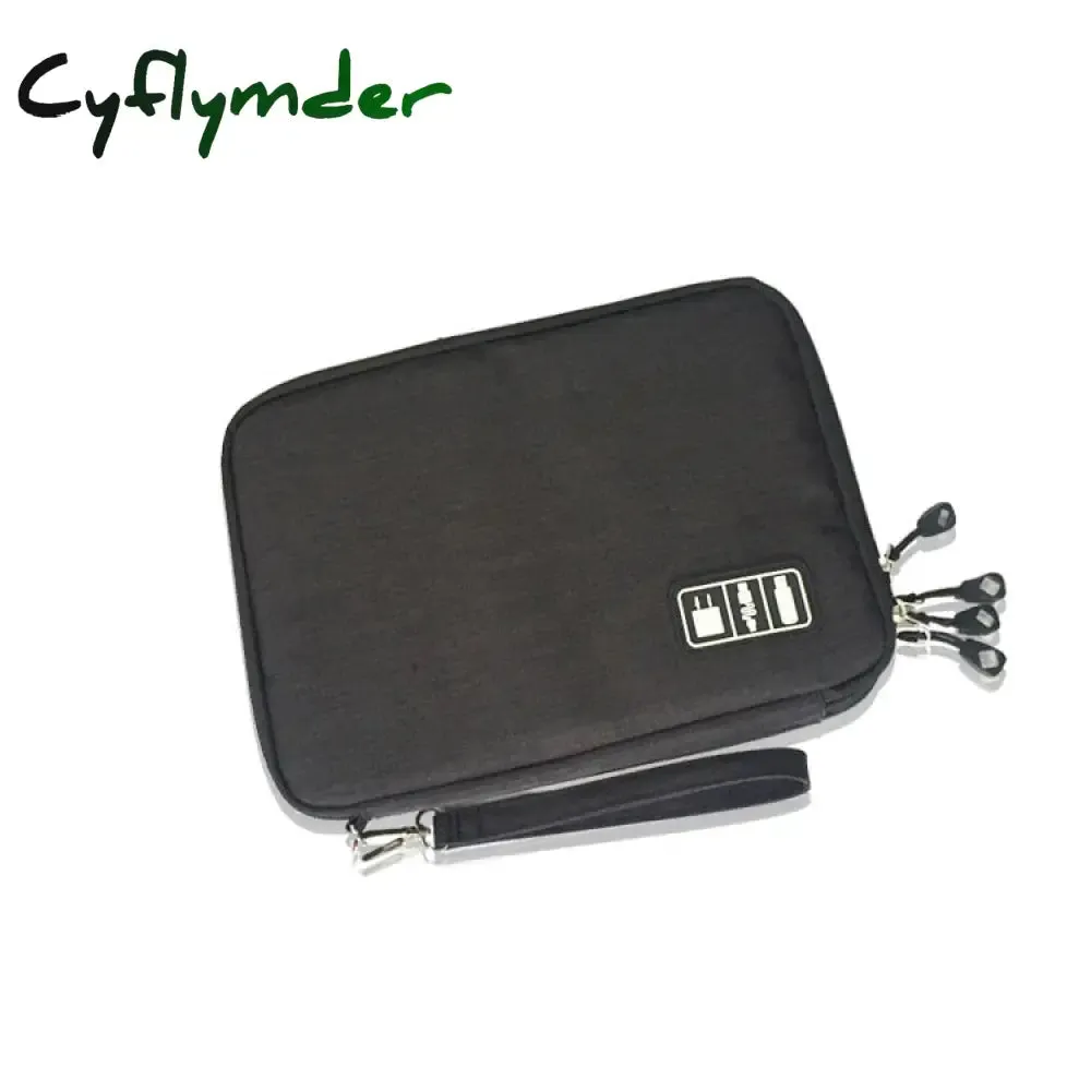 Cyflymder High Grade Nylon 2 Layers Travel Electronic Accessories Organizer Bag,Travel Gadget Carry Bag, Perfect Size Fit for iPad