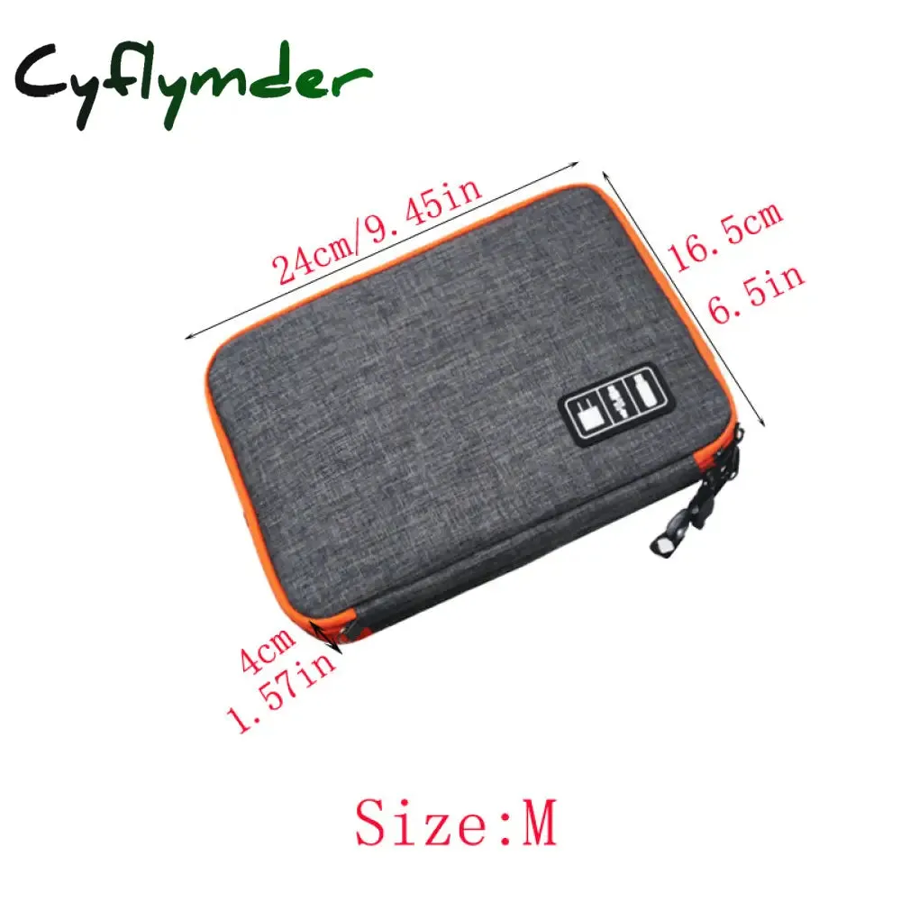 Cyflymder High Grade Nylon 2 Layers Travel Electronic Accessories Organizer Bag,Travel Gadget Carry Bag, Perfect Size Fit for iPad
