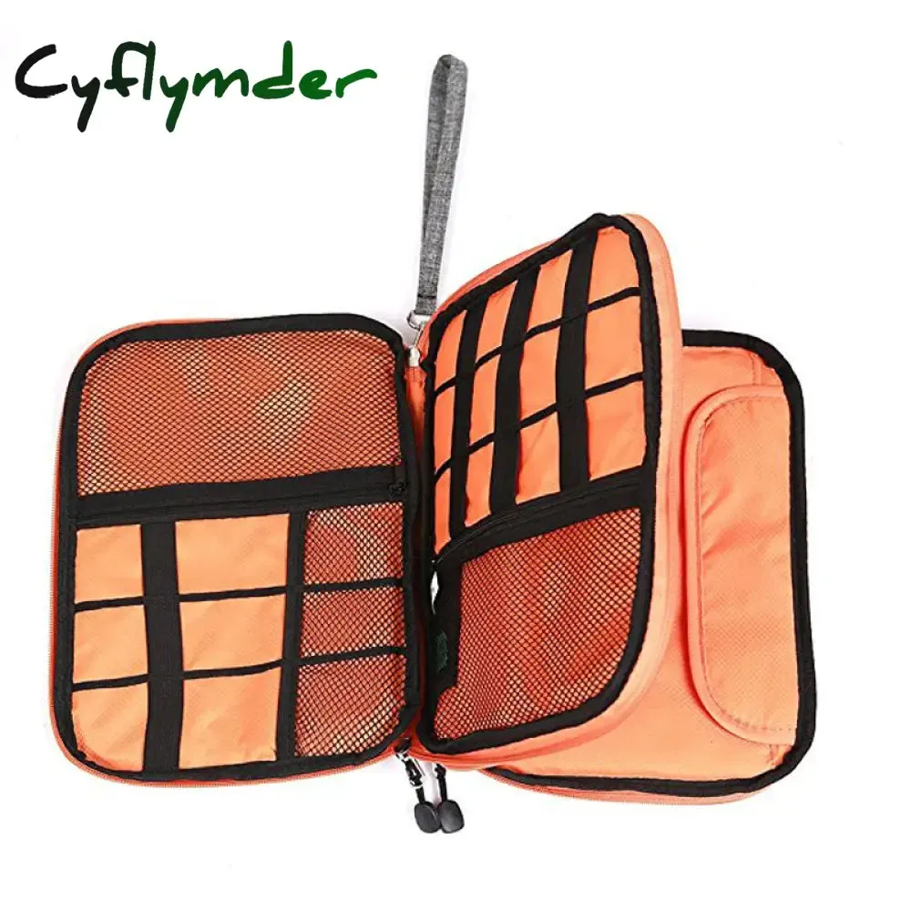 Cyflymder High Grade Nylon 2 Layers Travel Electronic Accessories Organizer Bag,Travel Gadget Carry Bag, Perfect Size Fit for iPad