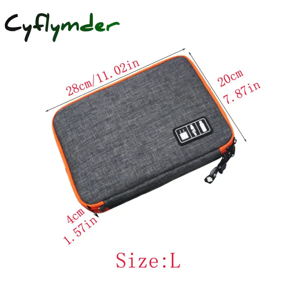 Cyflymder High Grade Nylon 2 Layers Travel Electronic Accessories Organizer Bag,Travel Gadget Carry Bag, Perfect Size Fit for iPad