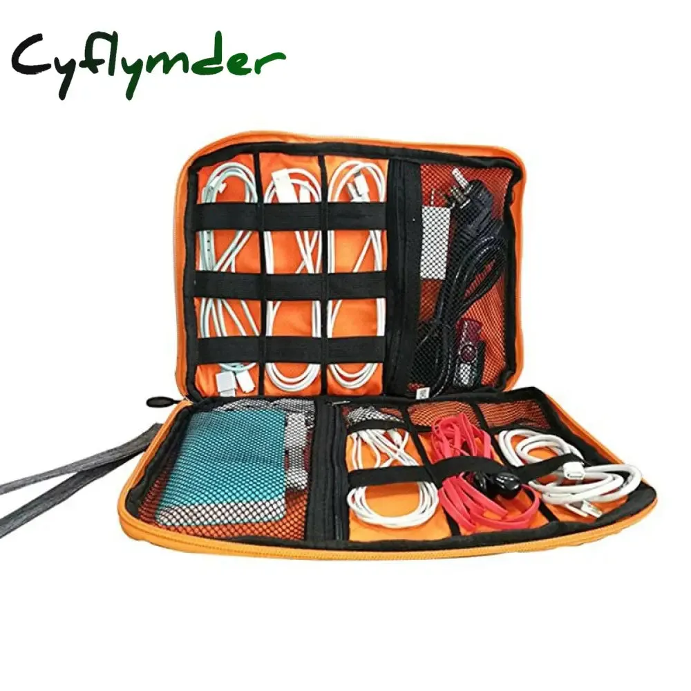 Cyflymder High Grade Nylon 2 Layers Travel Electronic Accessories Organizer Bag,Travel Gadget Carry Bag, Perfect Size Fit for iPad