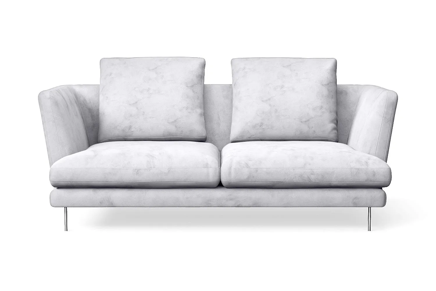 Faenza 2 Seater Sofa Silver Velvet